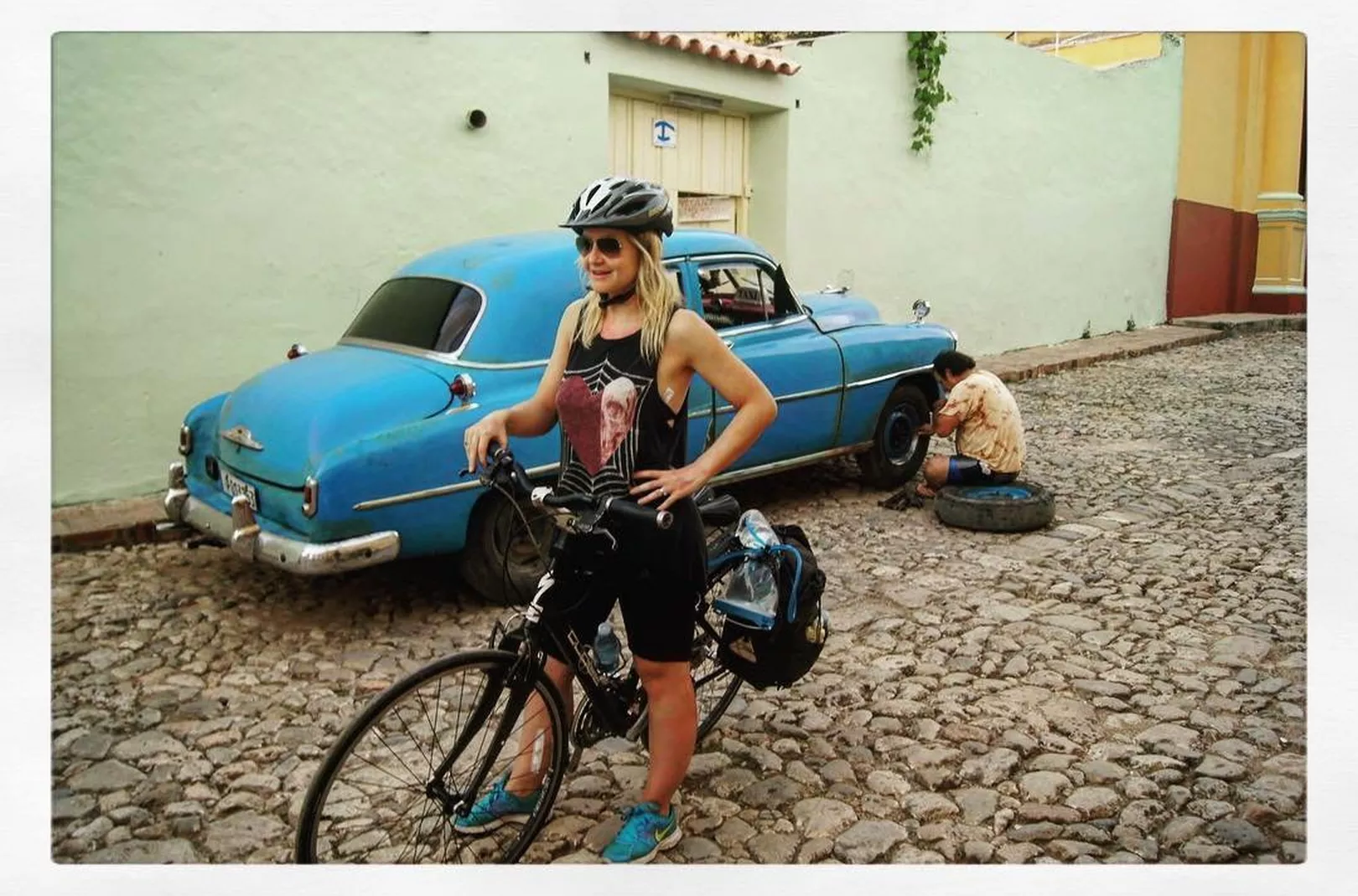 Helen Skelton cycling in Cuba